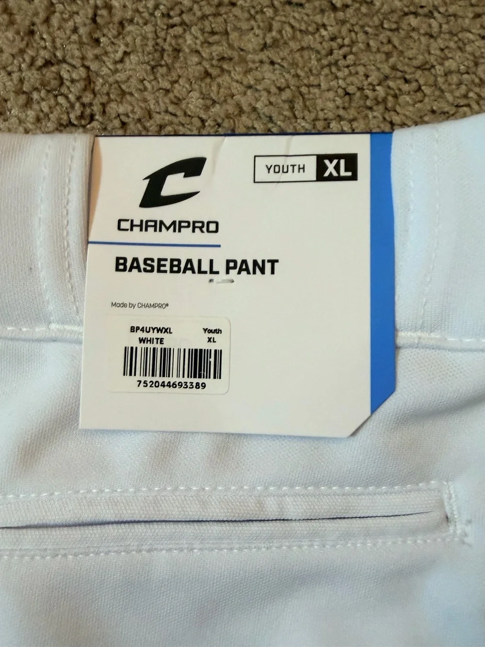 CHAMPRO Youth XL Baseball Pants | White | NWT ⚾️